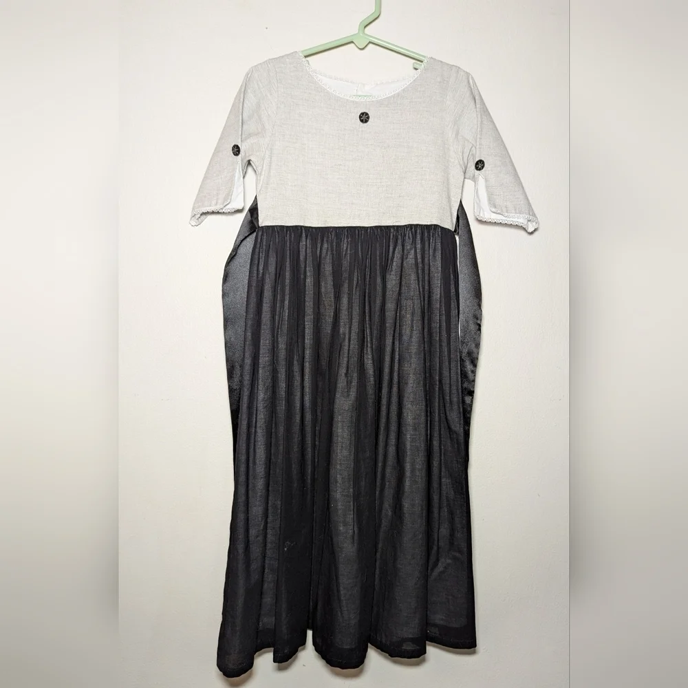Well Dressed Wolf Surprise Black Maxi Dress with Linen Top WDW Girls Size 4T